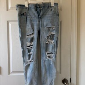 American Eagle Outfitters Light Blue Distressed Skinny Jeans